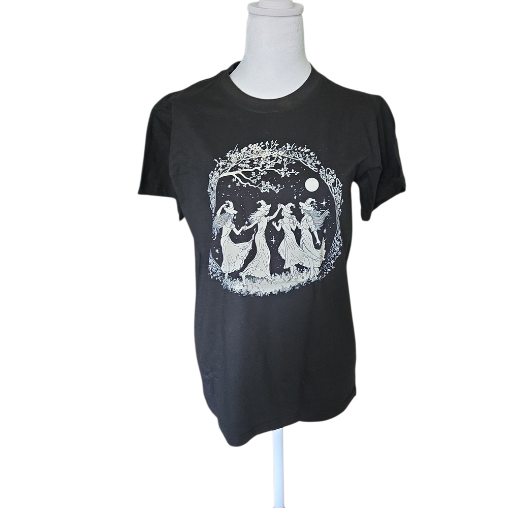 Black Graphic T-Shirt with Dancing Figures - Picture 6 of 6
